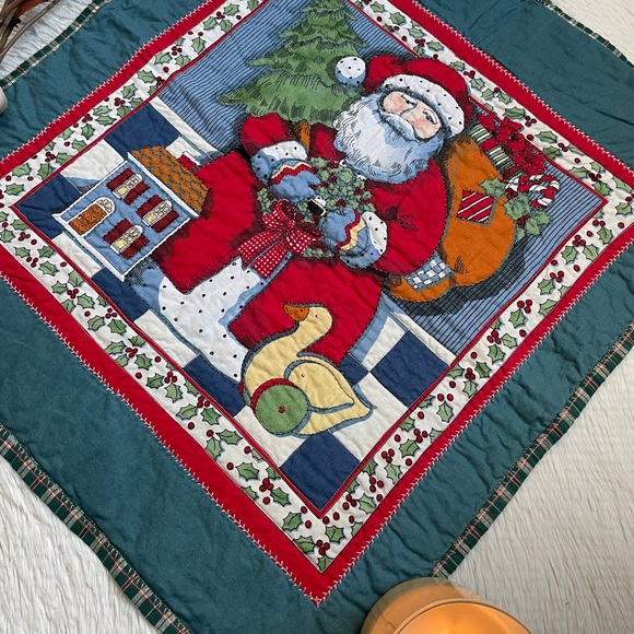 Vintage 90s Christmas Santa Claus one panel curtain decoration - Picture 10 of 12